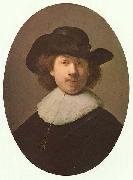 Self-portrait with wide-awake hat REMBRANDT Harmenszoon van Rijn